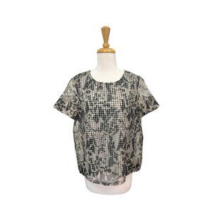 Weekend Max Mara Layered Floral Blouse Size S Small Gray Top